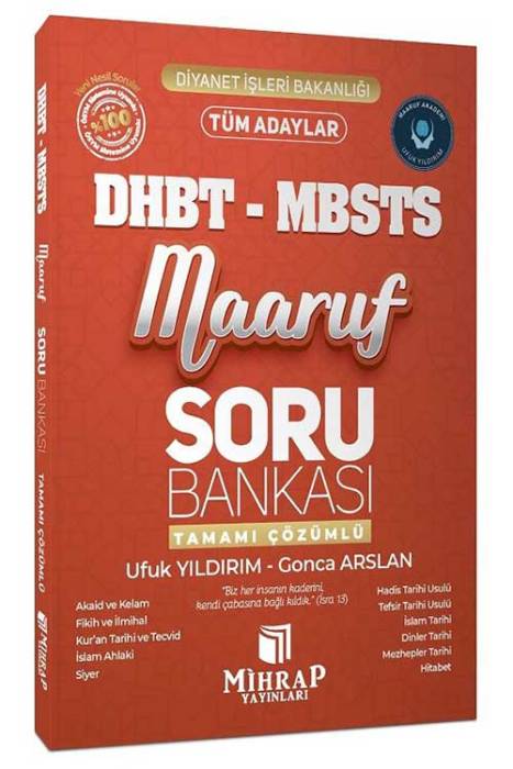 DHBT MBSTS Maaruf Soru Bankası Çözümlü Mihrap Yayınları