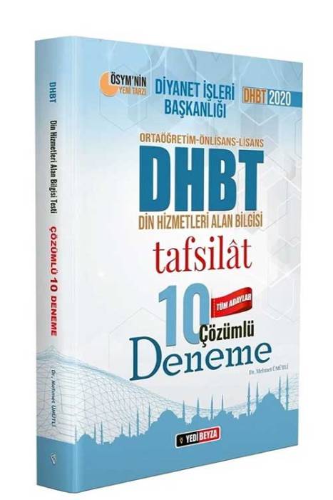 DHBT Tafsilat 10 Deneme Çözümlü Yedibeyza Yayınları