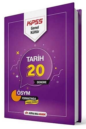 Dijital Hoca 2021 KPSS Tarih 20 Deneme Çözümlü Dijital Hoca Akademi Yayınları