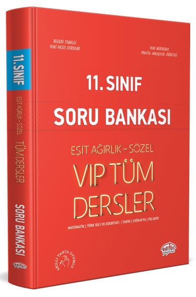 Editör 11. Sınıf VIP Tüm Dersler Eşit Ağırlık - Sözel Soru Bankası Editör Yayınları