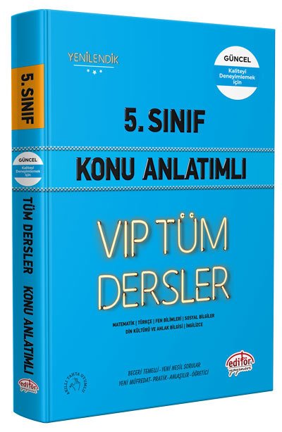 Editör 5. Sınıf VIP Tüm Dersler Konu Anlatımlı Mavi Kitap Editör Yayınları