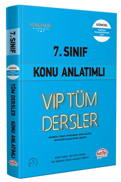 Editör 7. Sınıf VIP Tüm Dersler Konu Anlatımlı Mavi Kitap Editör Yayınları