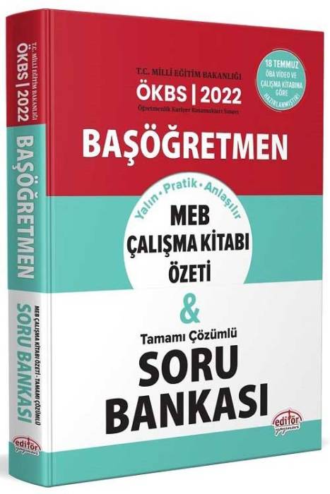 Editör 2022 MEB ÖKBS Başöğretmen Çalışma Kitabı Soru Bankası Çözümlü Editör Yayınları