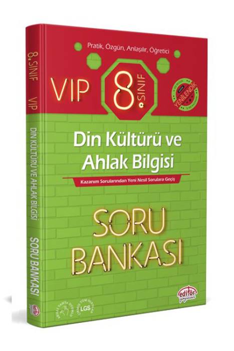 Editör 8. Sınıf VIP Din Kültürü ve Ahlak Bilgisi Soru Bankası Editör Yayınları