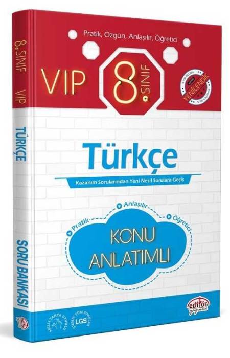 Editör 8. Sınıf VIP Türkçe Konu Anlatımlı Editör Yayınları