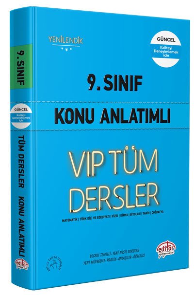 Editör 9. Sınıf VIP Tüm Dersler Konu Anlatımlı Mavi Kitap Editör Yayınları