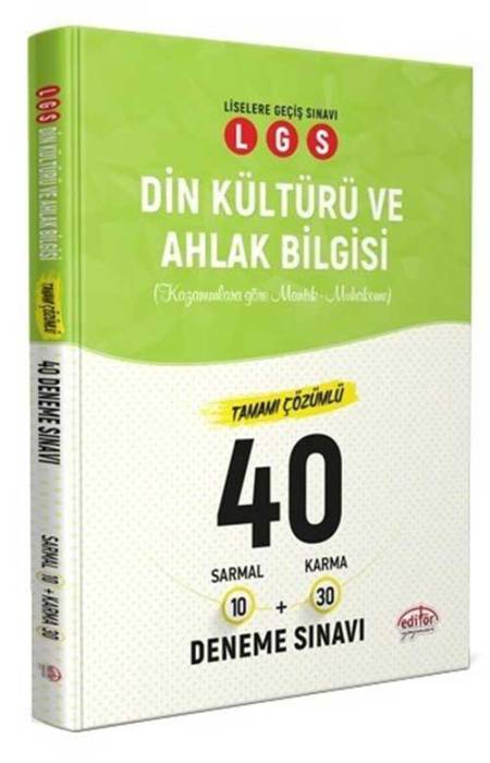 Editör LGS Din Kültürü ve Ahlak Bilgisi 40 Deneme Sınavı Editör Yayınları