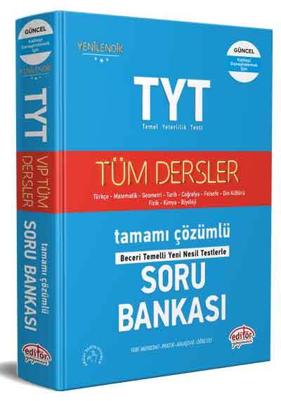 Editör TYT Tüm Dersler Tamamı Çözümlü Soru Bankası Editör Yayınları