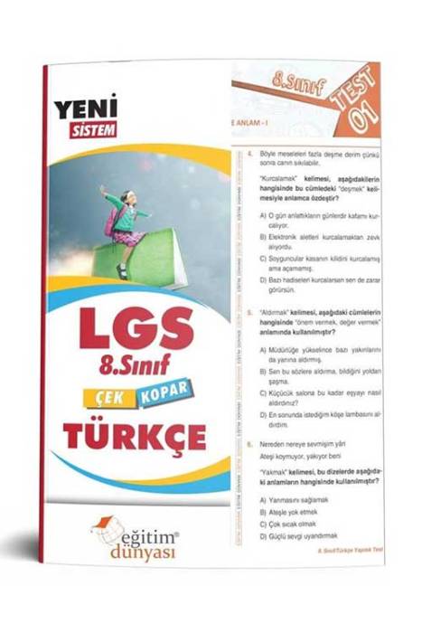 Eğitim Dünyası 2020 8. Sınıf LGS Türkçe Çek Kopar Yaprak Test Eğitim Dünyası Yayınları