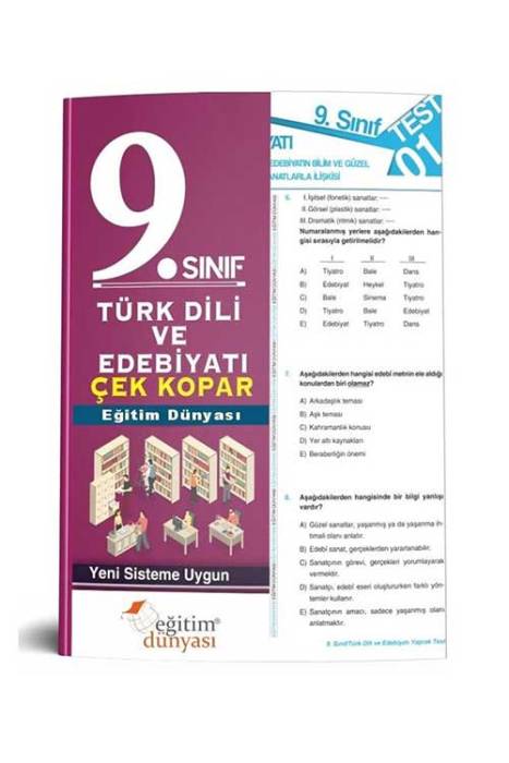 Eğitim Dünyası 2020 9. Sınıf Türk Dili ve Edebiyatı Çek Kopar Yaprak Test Eğitim Dünyası Yayınları