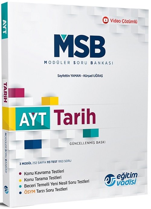Eğitim Vadisi YKS AYT Tarih MSB Modüler Soru Bankası Eğitim Vadisi Yayınları