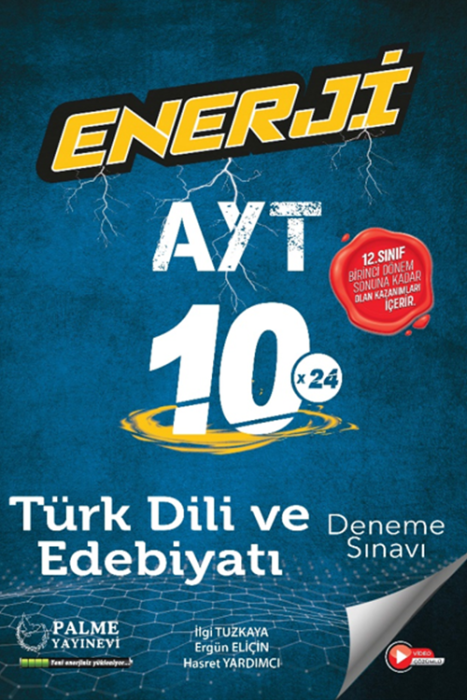 Enerji AYT Türk Dili ve Edebiyatı 10 Deneme Sınavı (12. Sınıf 1. Dönem Konuları İçerir) Palme Yayınevi