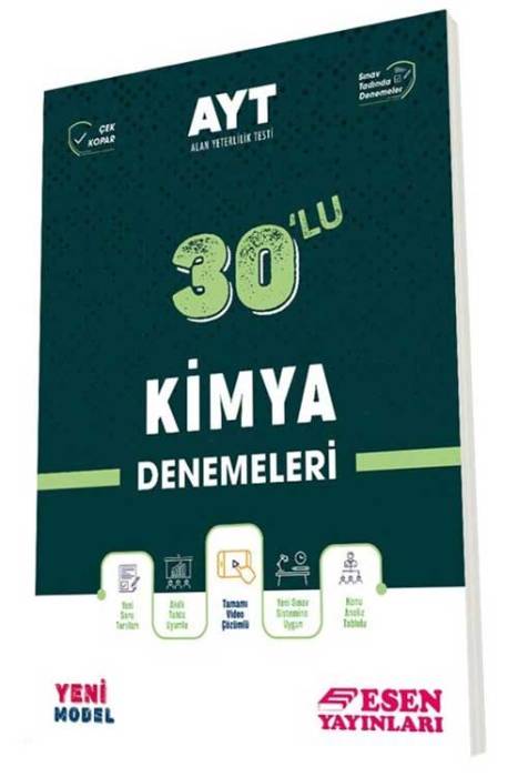 Esen YKS AYT Kimya 30 lu Deneme Esen Yayınları