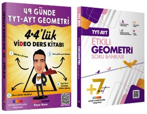 Etkili Matematik Yayınları TYT AYT Etkili Geometri Soru Bankası ve 49 Günde TYT AYT Geometri Video Ders Kitabı