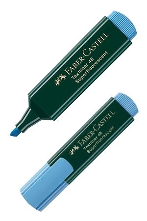Faber Castell Textliner 48 Süperfloresan Fosforlu Kalem Mavi