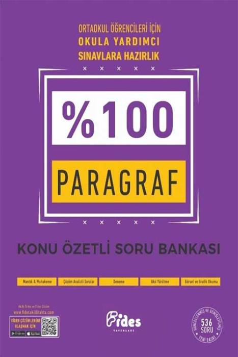 Ortaokul %100 Paragraf Konu Özetli Soru Bankası Fides Yayınları