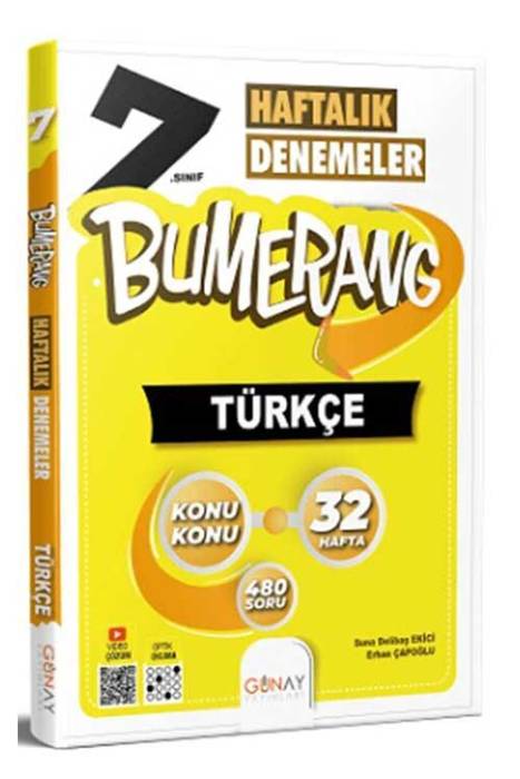 Günay 7. Sınıf Bumerang Haftalık Türkçe Denemeleri Günay Yayınları