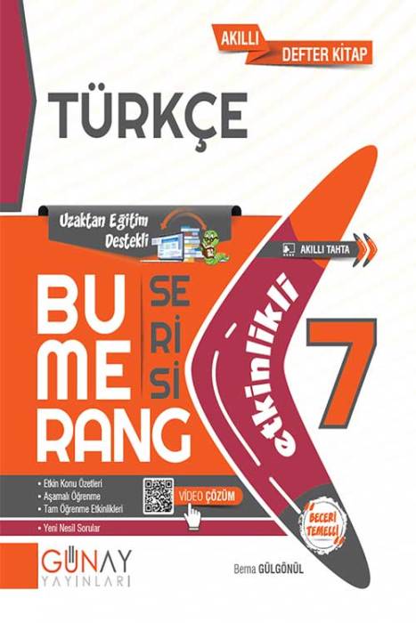 7. Sınıf Türkçe Etkinlikli Bumerang Serisi Günay Yayınları