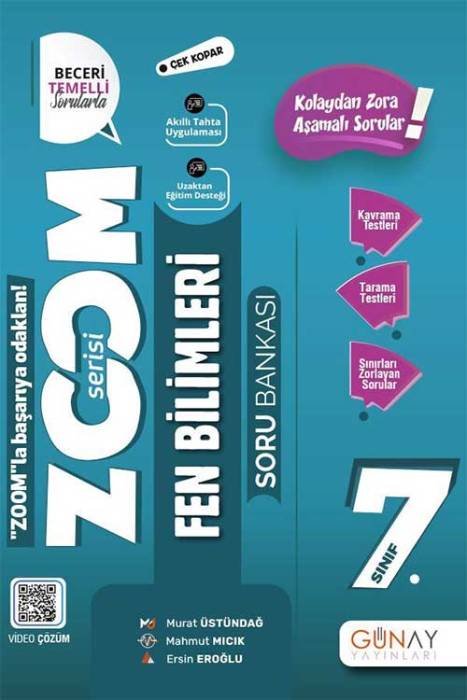 Günay 7. Sınıf Zoom Serisi Soru Bankası Fen Bilimleri Günay Yayınları