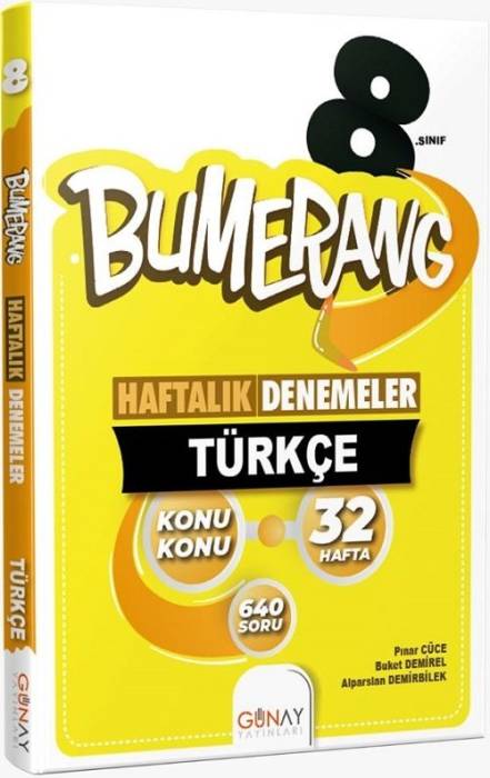 Günay 8. Sınıf Türkçe Bumerang Konu Konu Haftalık Denemeler Günay Yayınları