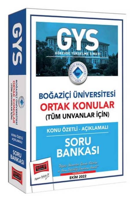 GYS Boğaziçi Üniversitesi Görevde Yükselme Ortak Konular Soru Bankası Yargı Yayınları