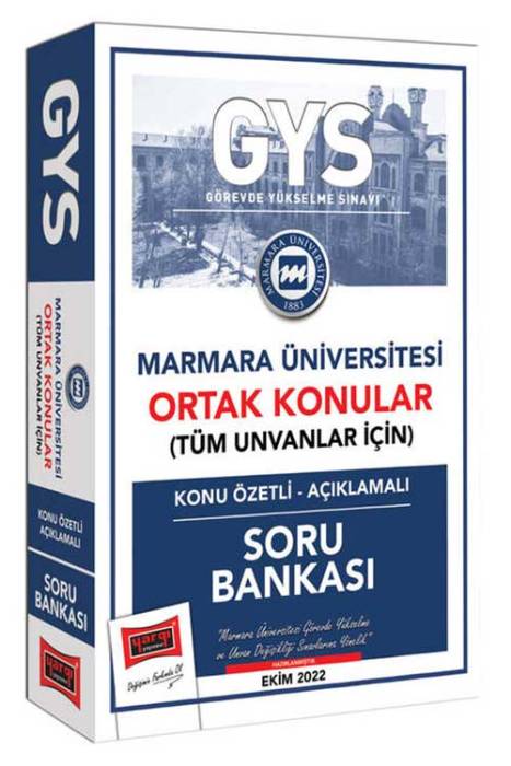 GYS Marmara Üniversitesi Görevde Yükselme Ortak Konular Açıklamalı Soru Bankası Yargı Yayınları