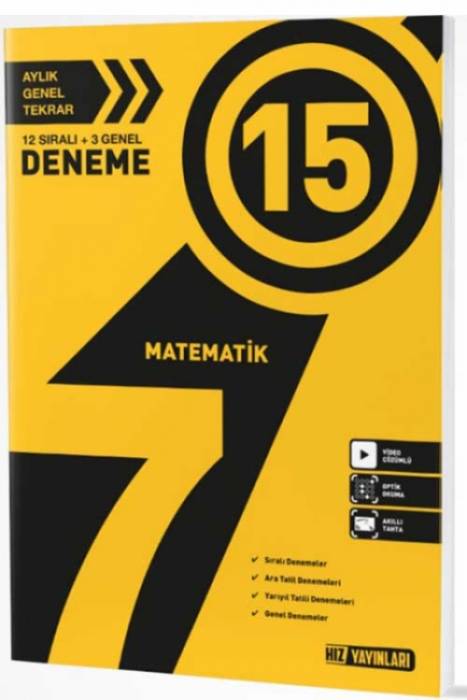 Hız 7. Sınıf Matematik 15 li Deneme Hız Yayınları