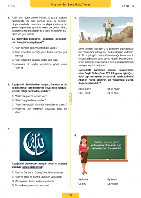 Hız Yayınları 5. Sınıf Din Kültürü ve Ahlak Bilgisi Soru Bankası Hız Yayınları