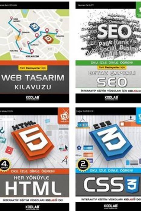 Hızlı ve Kolay Web Tasarım Seti 2 (4 Kitap Takım) Kodlab Yayın Dağıtım
