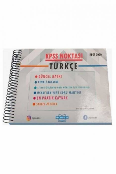 HMC 2020 KPSS Noktası Türkçe Poster Ders Notları HMC Yayınları