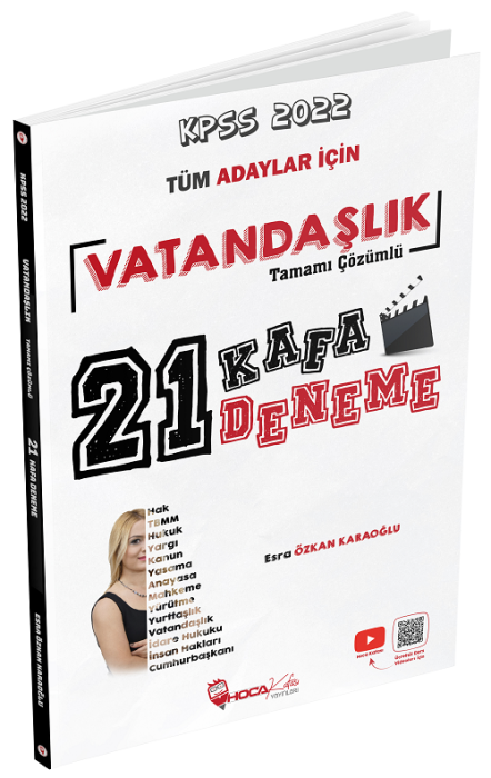 Hoca Kafası 2022 KPSS Vatandaşlık 21 Kafa Deneme Çözümlü - Esra Özkan Karaoğlu Hoca Kafası Yayınları