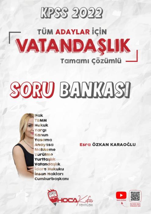 Hoca Kafası 2022 KPSS Vatandaşlık Tamamı Çözümlü Soru Bankası Hoca Kafası Yayınları
