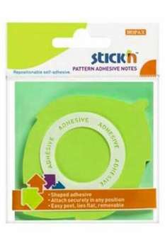 Hopax Stıckn Yapışkanlı Not Kağıdı Yaprak Şekilli Fosforlu Yeşil 50 YP 70x70 - Thumbnail