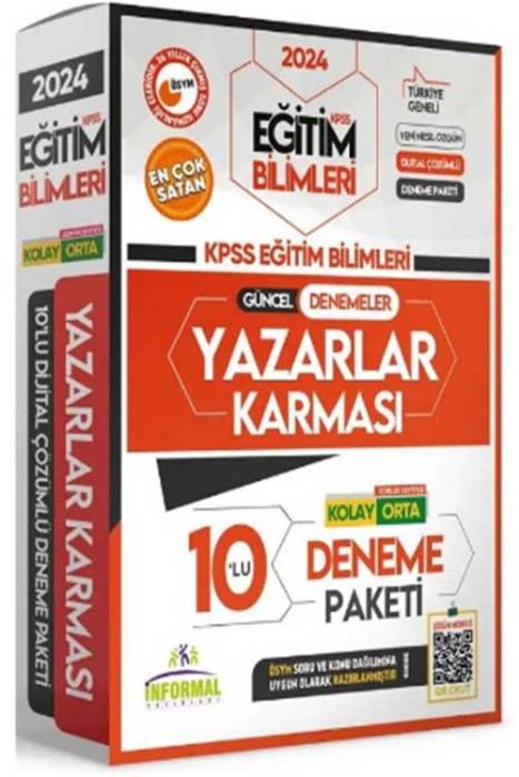 2024 KPSS Eğitim Bilimleri Yazarlar Karması Türkiye Geneli 10 Deneme Dijital Çözümlü İnformal Yayınları