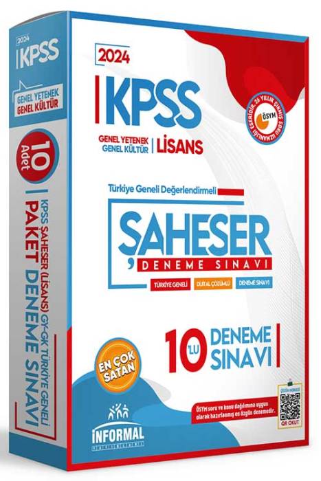 2024 KPSS Lisans Şaheser Türkiye Geneli 10 Deneme Dijital Çözümlü İnformal Yayınları