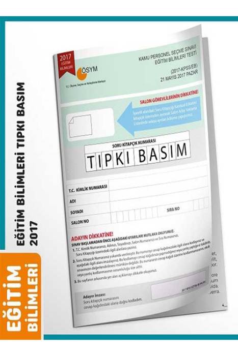 İnformal KPSS Eğitim Bilimleri 2017 Sınavı Tıpkı Basım Türkiye Geneli Deneme Dijital Çözümlü