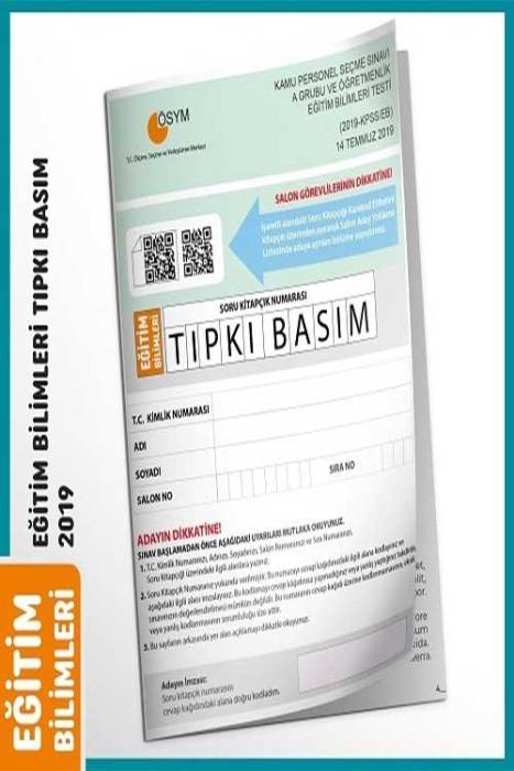 İnformal KPSS Eğitim Bilimleri 2019 Sınavı Tıpkı Basım Türkiye Geneli Deneme Dijital Çözümlü