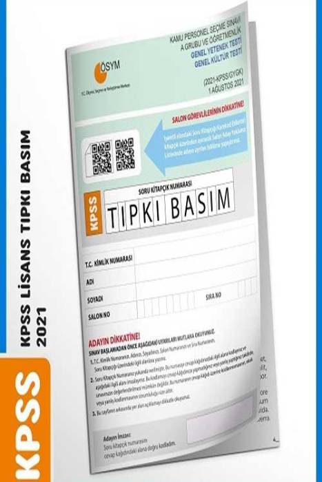 İnformal KPSS Genel Yetenek Genel Kültür 2021 Sınavı Tıpkı Basım Türkiye Geneli Deneme Dijital Çözümlü
