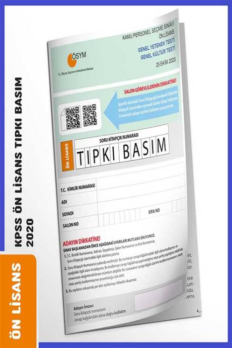 İnformal KPSS Ön Lisans Genel Yetenek Genel Kültür 2020 Sınavı Tıpkı Basım Türkiye Geneli Deneme Dijital Çözümlü