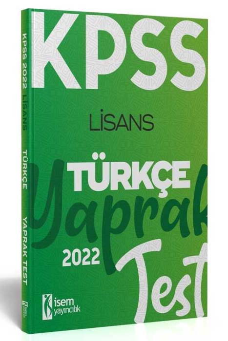 İsem 2022 KPSS Lisans Genel Yetenek Türkçe Yaprak Test İsem Yayıncılık