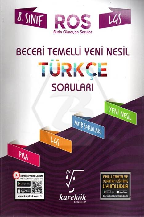 Karekök 8. Sınıf LGS Türkçe ROS Beceri Temelli Yeni Nesil Soru Bankası Karekök Yayınları