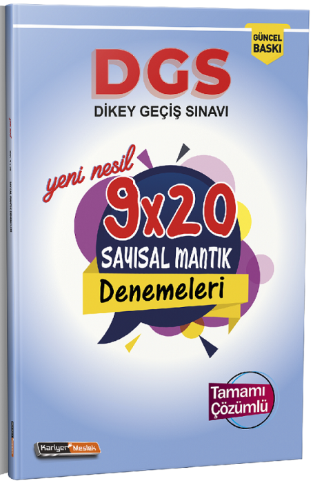 Kariyer Meslek 2021 DGS Yeni Nesil Tamamı Çözümlü 9x20 Sayısal Mantık Denemeleri Kariyer Meslek Yayınları