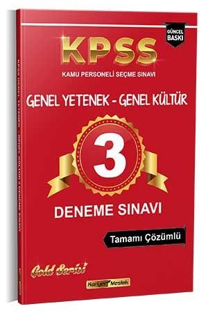 Kariyer Meslek 2021 KPSS Genel Yetenek Genel Kültür Tamamı Çözümlü 3 Deneme Sınavı Kariyer Meslek Yayınları