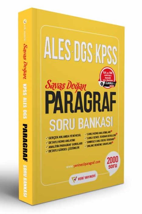 KPSS ALES DGS Paragraf Soru Bankası Veri Yayınları