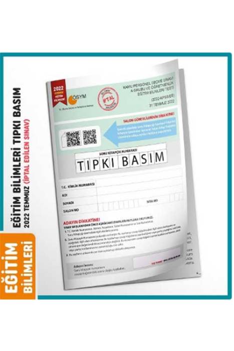 KPSS Eğitim Bilimleri 2022 Temmuz Sınavı Tıpkı Basım Türkiye Geneli Deneme Dijital Çözümlü İnformal Yayınları
