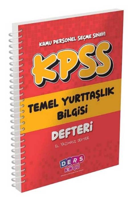 KPSS Temel Yurttaşlık Bilgisi Defteri Ders Koçu Yayınları