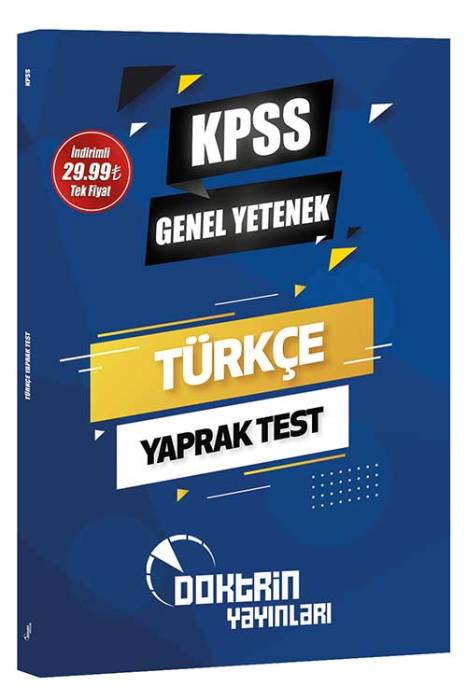 2024 KPSS Genel Yetenek Türkçe Yaprak Test Doktrin Yayınları