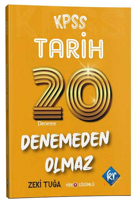 KR 2022 KPSS Tarih Denemeden Olmaz 20 Deneme Video Çözümlü KR Akademi Yayınları