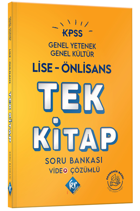 2024 KPSS Lise ÖnLisans Genel Yetenek Genel Kültür Tek Kitap Soru Bankası KR Akademi Yayınları