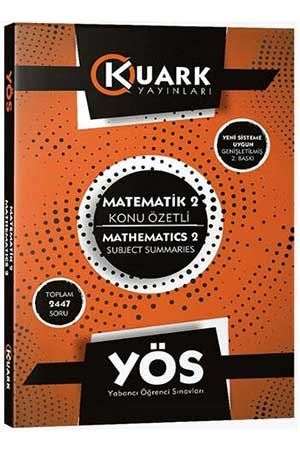 Kuark YÖS Matematik 2 Konu Özetli Soru Bankası Kuark Yayınları